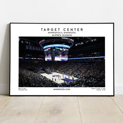 Target Centre poster, Minnesota Lynx basketball stadium wall art print, WNBA decor