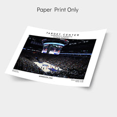 Target Center print, Minnesota Lynx basketball stadium wall art poster, WNBA decor