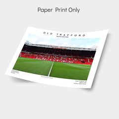 Old Trafford football poster, Manchester United wall art, Premier League stadium print for fans