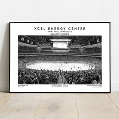 Xcel Energy Center poster, Minnesota Wild hockey stadium wall art print, NHL decor