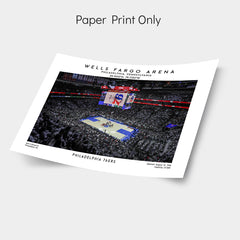 Wells Fargo Center print, Philadelphia 76ers basketball stadium wall art poster, NBA decor