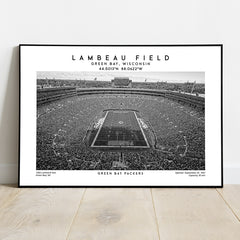 Lambeau Field Green Bay Packers Black & White Poster Print