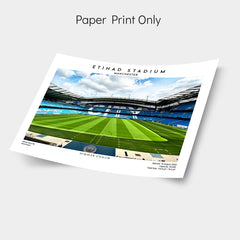 Iconic Etihad Stadium: Home of Man City Art Print