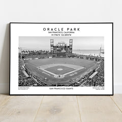 Oracle Park stadium poster, San Francisco Giants baseball stadium wall art, MLB prints, birthday gift