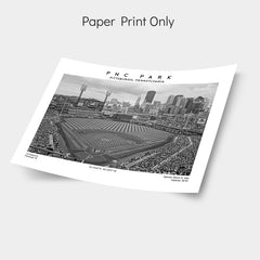 PNC Park poster print, Pittsburgh Pirates, MLB baseball wall art for fans, Black & White posters