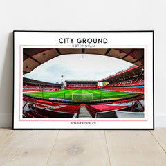 City Ground Nottingham stadium poster print, football wall art