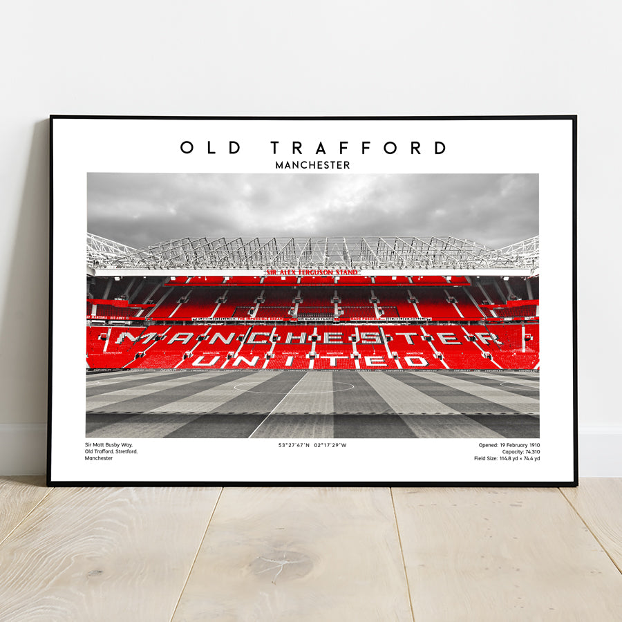 Old Trafford Historic View Poster - Manchester United Stadium wall art print