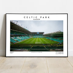 Celtic Park poster, Celtic football stadium print, Scottish football wall art for Celtic fans