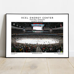 Xcel Energy Centre poster, Minnesota Wild hockey stadium wall art print, birthday gift