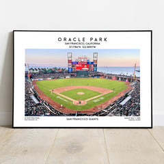 Oracle Park stadium poster print, San Francisco Giants baseball stadium wall art, MLB prints