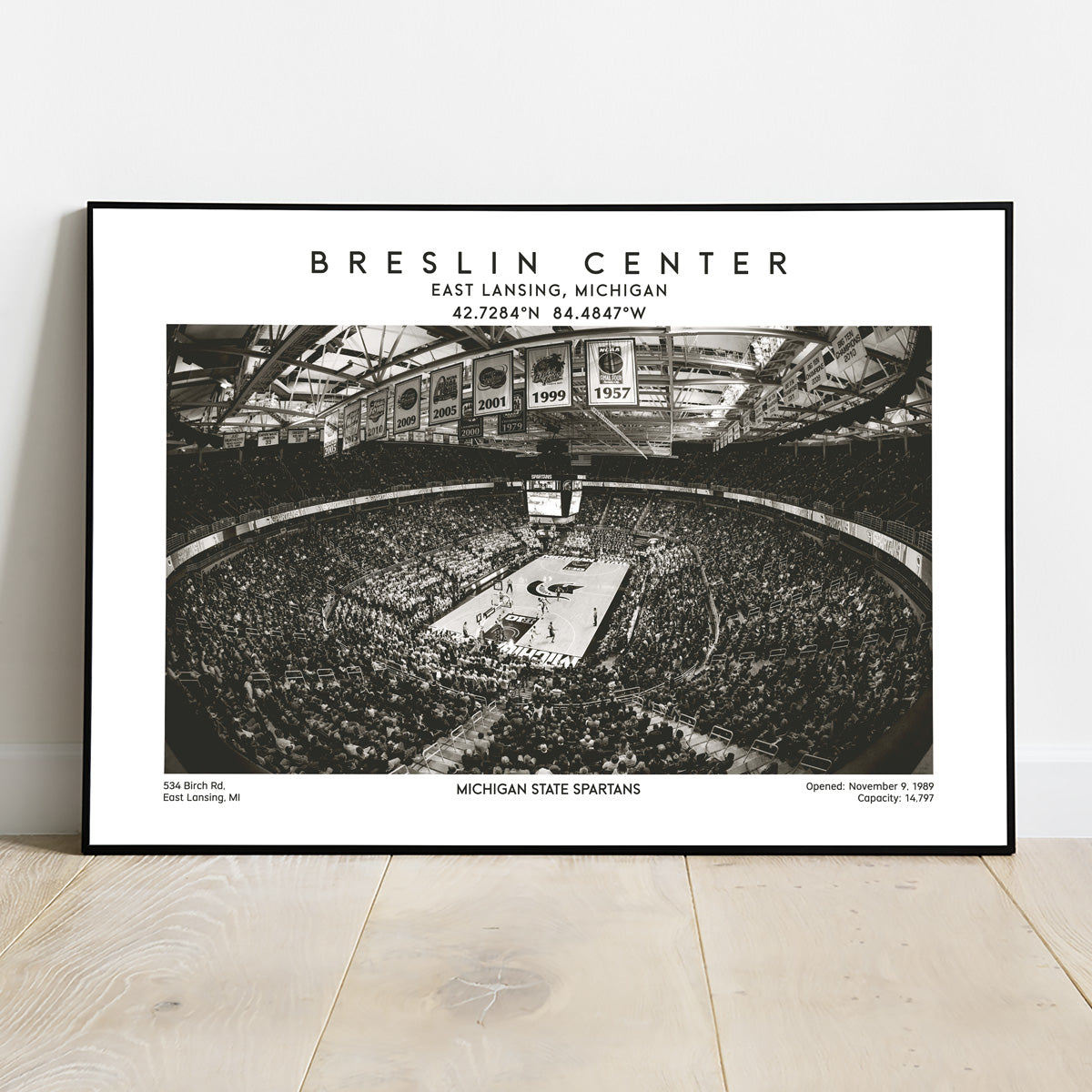 Breslin Center artwork, Michigan State Spartans basketball arena print, NCAA gift