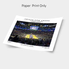 Crypto.com Arena print, Los Angeles Lakers basketball stadium wall art, NBA poster