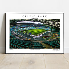 Celtic Park poster, Celtic football stadium print, Scottish football fans gift