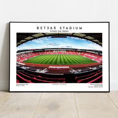 Bet365 Stadium poster, Stoke City football stadium wall art print