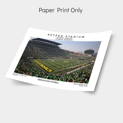 Autzen Stadium NCAA poster print, Oregon Ducks football stadium wall art