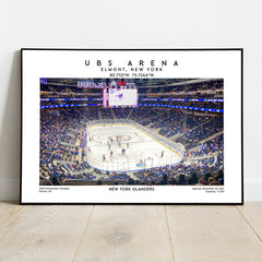 UBS Arena hockey poster, New York Islanders wall art, NHL stadium print