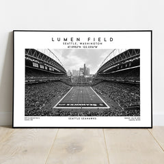 Lumen Field football poster, Seattle Seahawks wall art, NFL stadium print for fans