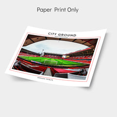 City Ground Nottingham stadium poster print, football artwork for fans, birthday gift