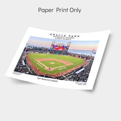 Oracle Park stadium print, San Francisco Giants baseball stadium wall art poster, MLB decor