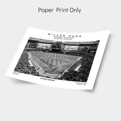 Miller Park artwork, home of the Milwaukee Brewers, MLB stadium poster, Black & White prints