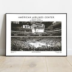 American Airlines Centre print, Dallas Mavericks basketball stadium wall art, NBA poster