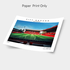 The City Ground football stadium poster print, Nottingham stadium wall art, football fans gift