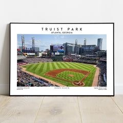 Truist Park print, Atlanta Braves baseball stadium poster