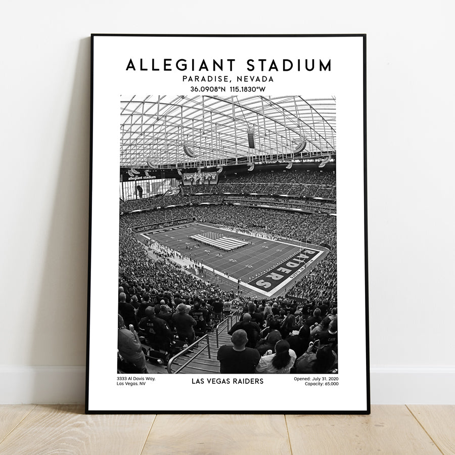 Allegiant Stadium Las Vegas Raiders - Black & White Poster print