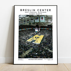 Michigan State Basketball Art Poster - Breslin Center Stadium Print