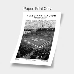 Allegiant Stadium Las Vegas Raiders Poster - Allegiant Stadium Las Vegas Raiders - Black & White Art print